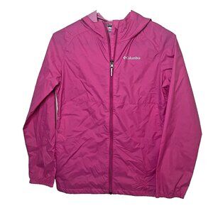 Columbia Sportswear Girls Pink Lightweight Windbreaker Full Zip Size L 14/16‎